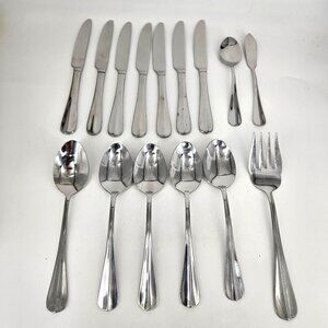 International Simplicity Flatware Dinner Spoon Knife Servers Stainless Lot 15